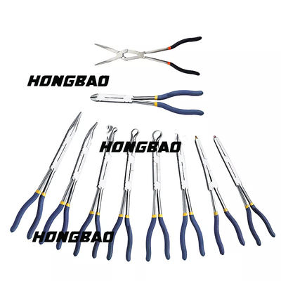 11&quot; Bent Nose Long Reach Pliers Set คลิปยาวพิเศษ 45 องศาโค้ง