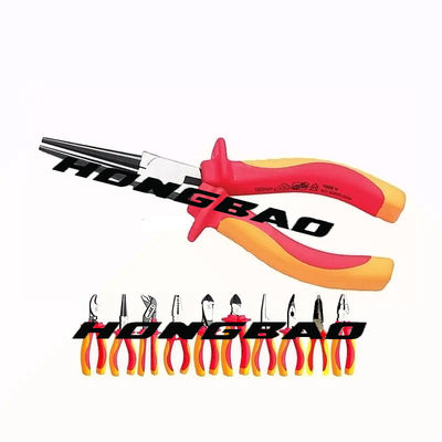 6 8&quot; Vde 1000v Tool Kits คีมปากแหลมตัดข้างหุ้มฉนวน Long Nose Cr-V