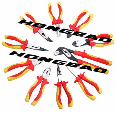 6 7 8 &quot;Combination Vde Plier Set 1000V Plastic Grip Handle คีมตัดไฟฟ้ากระแสสลับ